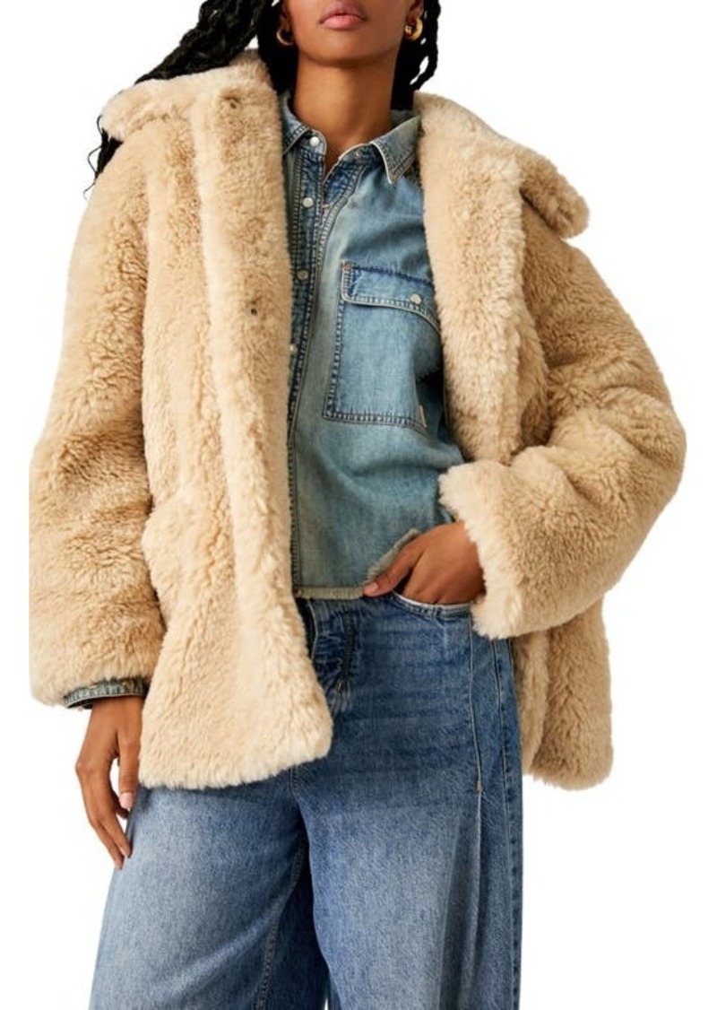Free People Pretty Perfect Faux Fur Peacoat