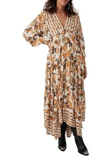 Free People Rows of Roses Long Sleeve Maxi Dress