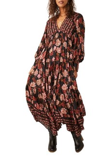 Free People Rows of Roses Long Sleeve Maxi Dress