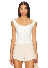 Free People Sally Solid Corset Top In Bright White