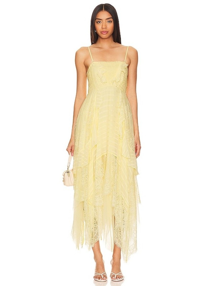 Free People Sheer Bliss Maxi Dress In Anise Flower