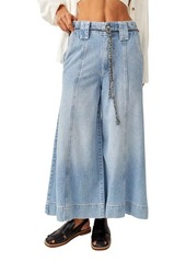 Free People Sheer Luck Belted Crop Wide Leg Jeans