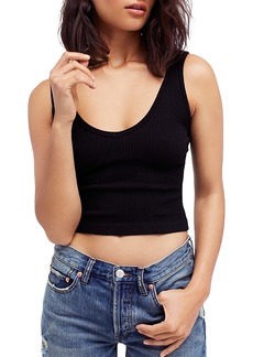 Free People Sleeveless Scoopneck Ribbed Cropped Tank