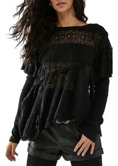 Free People Snowfall Lace Cotton Blend Tunic Top
