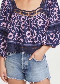 Free People Soleil Embroidered Top