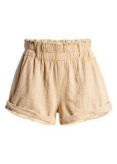 Free People Solor Baja Paperbag Waist Flare Cotton Shorts