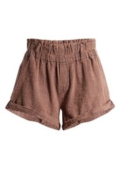 Free People Solor Baja Paperbag Waist Flare Cotton Shorts