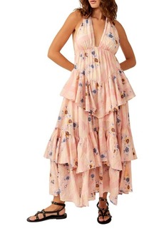 Free People Stop Time Floral Tiered Ruffle Cotton Maxi Dress