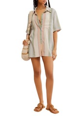 Free People Stripe Linen Blend Romper