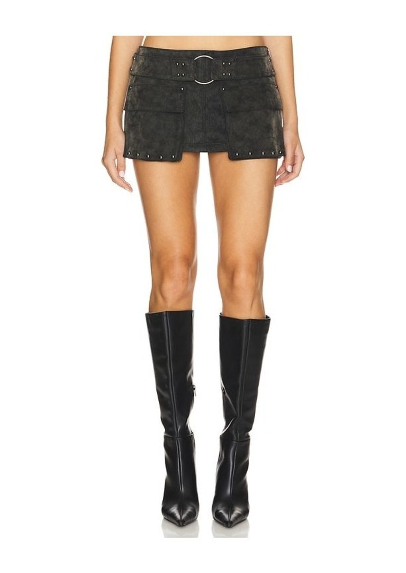 Free People Suede Micro Mini Skort