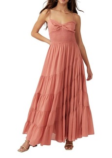 Free People Sundrenched Smocked Waist Tiered Cotton Maxi Dress