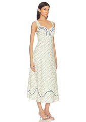 Free People Sweet Hearts Midi Dress In Ivory Combo