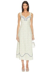 Free People Sweet Hearts Midi Dress In Ivory Combo