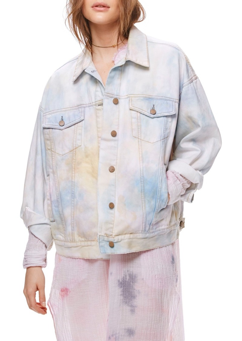 Free People Free People Tie Dye Denim Trucker Jacket | Denim