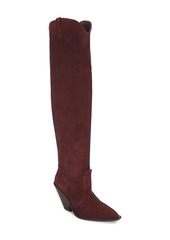 Free People Triple Crown Over The Knee Boot In Espresso Suede