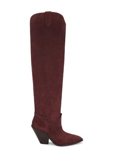 Free People Triple Crown Over The Knee Boot In Espresso Suede