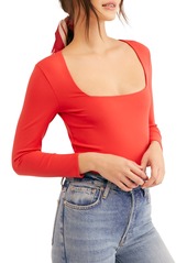 Free People Truth or Square Bodysuit in Flame Scarlet at Nordstrom