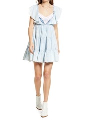 Free People Undone Cotton Minidress in Sea Spray Wash at Nordstrom