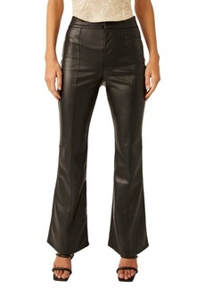 Free People Uptown High Waist Faux Leather Flare Pants