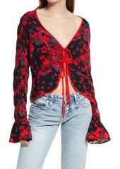 Free People Venice Floral Tie Front Top in Night Combo at Nordstrom
