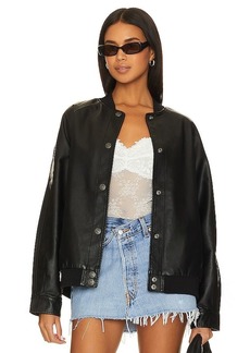 Free People x We The Free Wild Rose Faux Leather Bomber