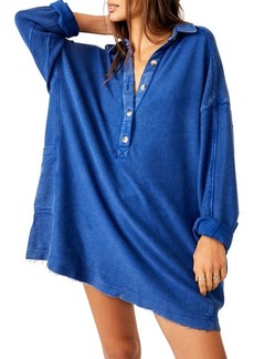 Free People Wilder Oversize Long Sleeve Cotton Polo