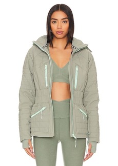 Free People X FP Movement All Prepped Ski Jacket In Greyed Olive
