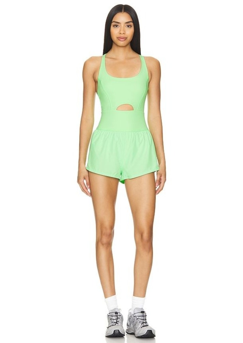 Free People X FP Movement Righteous Runsie In Neon Lime