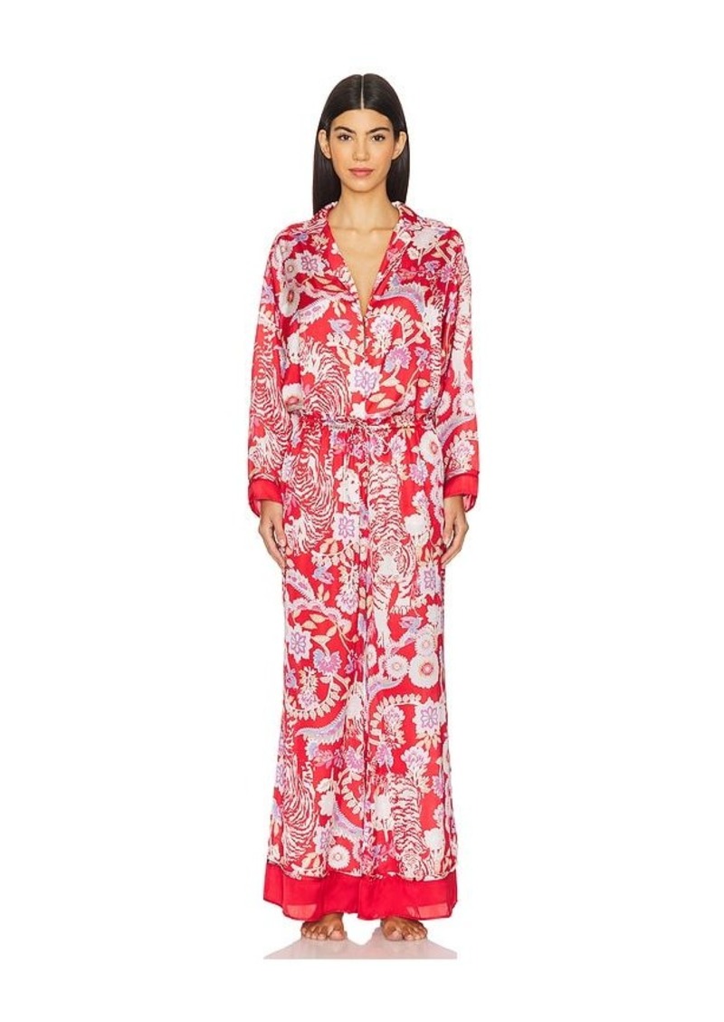 Free People x Intimately FP Dreamy Days Pajama Set In Flame Red Combo