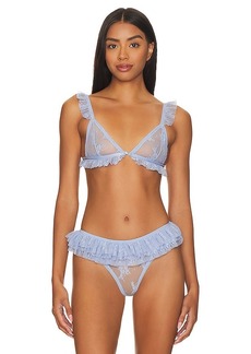 Free People x Intimately FP Feeling Frilly Triangle Bralette In Blue