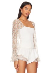 Free People x Intimately FP Gimme Butterflies Long Sleeve Top In Ivory Combo