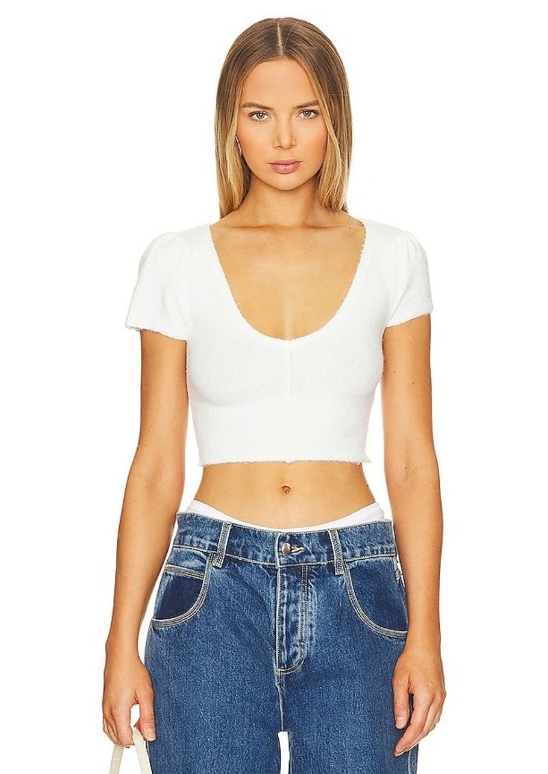 Free People x Intimately FP Keep Me Warm Crop Top In Ivory