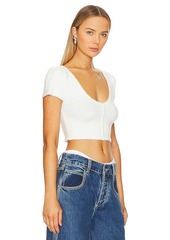 Free People x Intimately FP Keep Me Warm Crop Top In Ivory