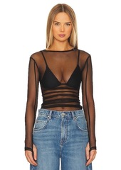 Free People x Intimately FP Last Layer Long Sleeve Top In Black