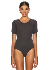 Free People X Intimately FP Lazy Daisy Bodysuit In Charcoal