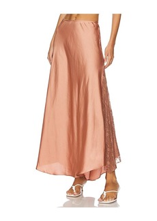 Free People x Intimately FP Make You Mine 1/2 Slip Skirt In Cafe Latte