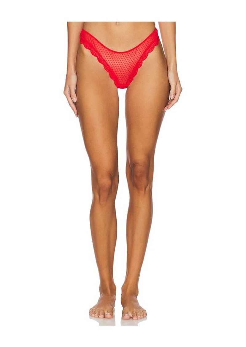 Free People x Intimately FP Mid Week Thong In Fiery Red