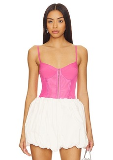 Free People x Intimately FP Night Rhythm Corset Bodysuit In Lucky Pink