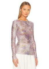 Free People x Intimately FP Printed Gold Rush Long Sleeve In Lilac Combo