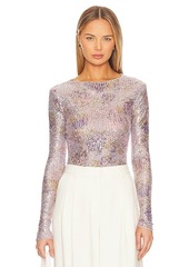 Free People x Intimately FP Printed Gold Rush Long Sleeve In Lilac Combo