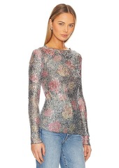 Free People x Intimately FP Printed Gold Rush Long Sleeve In Midnight Combo