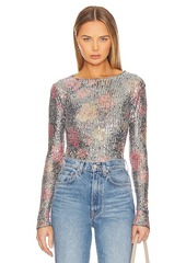 Free People x Intimately FP Printed Gold Rush Long Sleeve In Midnight Combo