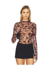 Free People x Intimately FP Printed Lady Lux Layering Top In Black Combo