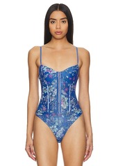 Free People x Intimately FP Printed Night Rhythm Bodysuit In Floral Combo