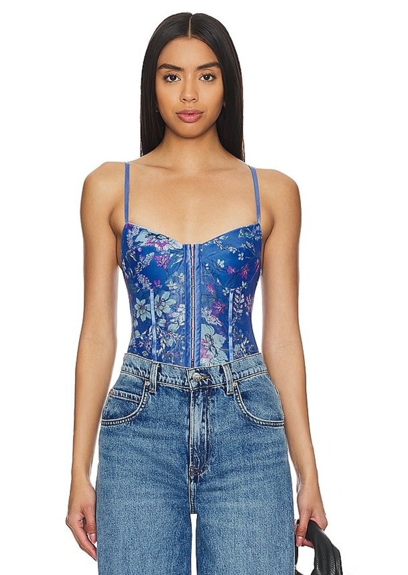 Free People x Intimately FP Printed Night Rhythm Bodysuit In Floral Combo
