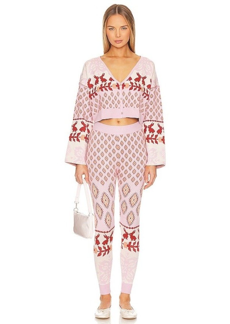 Free People x Intimately FP Snow Bunny Set In Candy Combo