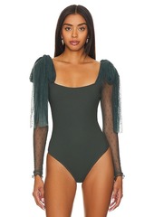 Free People x Intimately FP Tongue Tied Bodysuit In Green Gables