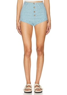 Free People x REVOLVE Checked Out Plaid Brief In Blue Combo
