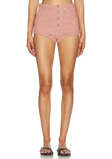 Free People x REVOLVE Checked Out Plaid Brief In Orange Combo