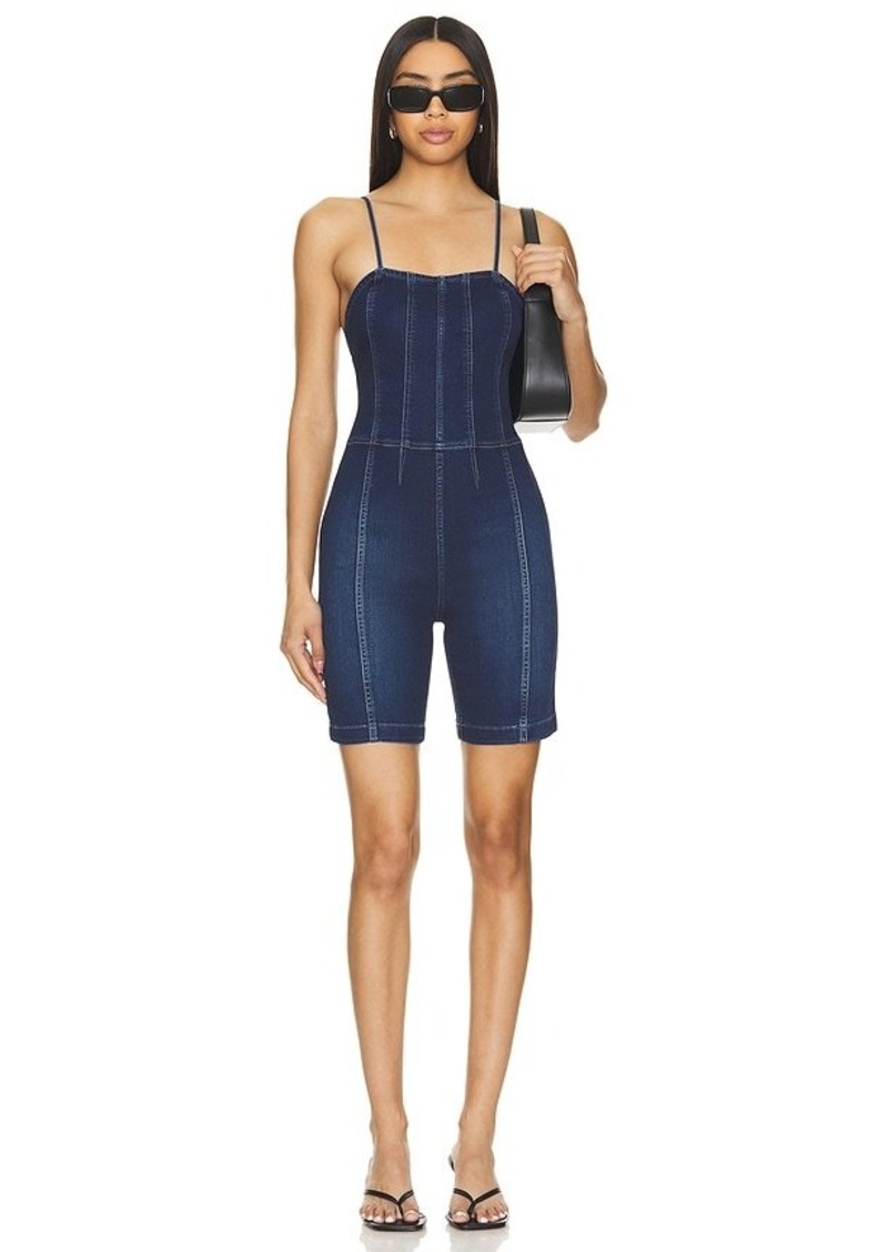 Free People x REVOLVE Top Notch Denim One Piece Romper In Skyline